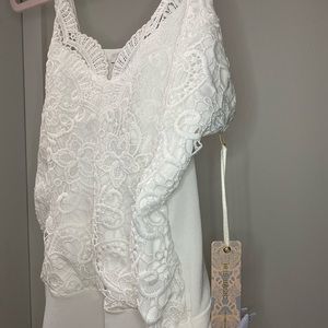 WHITE LACE TANK TOP BODY SUIT